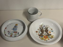 2 x Spaghetti Teller 1x Tasse Langenthal und Winterling