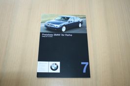 BMW 7er Reihe Model E65 CH- Preisliste 9/2002