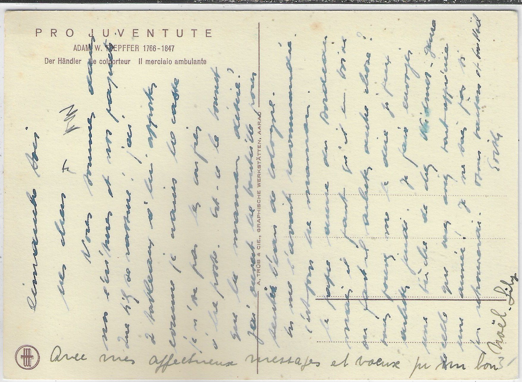 Cartoline postali: Pro Juventute - Der Händler - Adam W. Toepffer – Usato da Ettingen venduto da Kartenplanet 1
