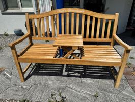 Gartenbank Holz FSC Zertifiziert mit Tisch 3 Sitzplätze