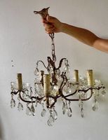Kronleuchter mit Kristallen Messing Farbe Gebraucht