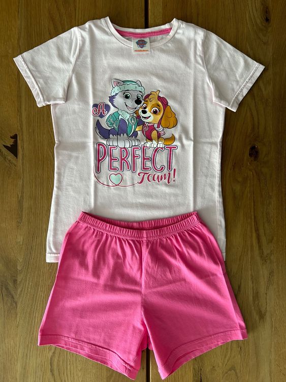 PAW Patrol Pyjama, Jongenspyjama Met Marshall En Chase, Korte Mouwen Pyjama Voor Jongens, Zomerse Pyjamaset, Blauw 104