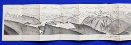 Antikes Panorama Aussicht vom Rinderhorn 1868 Berner Alpen