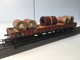 Märklin HO 4514 DB Niederbordwagen mit Ladung / AC
