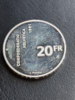 Monnaie Suisse 🇨🇭 20frs 1991 ARGENT 