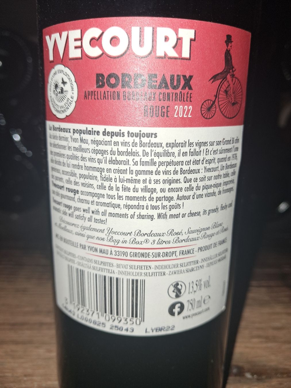 Vino: Yvecourt bordeaux 2022 – Nuovo e nell'imballaggio originale da Le locle venduto da juliensaran 3