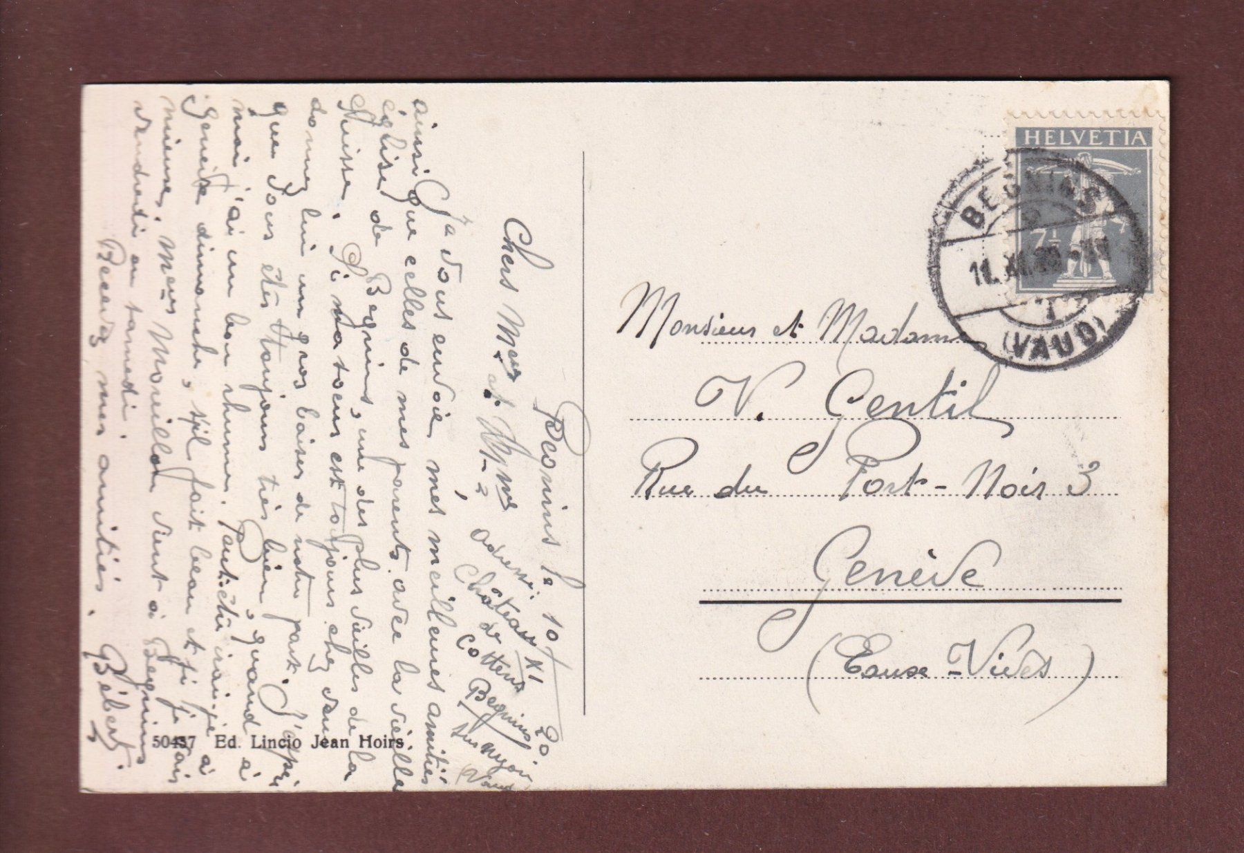 Cartes postales: BEGNINS - Eglise Nationale - 1920 – D'occasion à Pully par nicecards 1