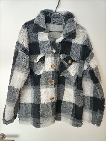 Karierte Teddy Jacke in Grösse S/M