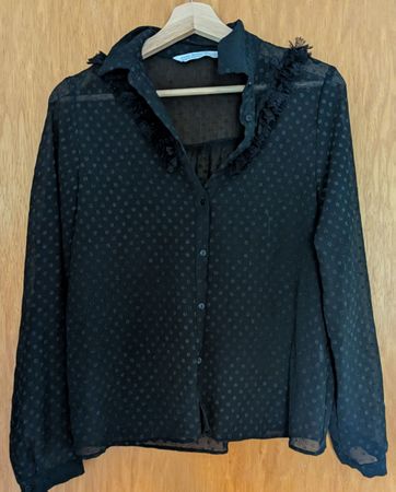 Zara Bluse schwarz gepunktet