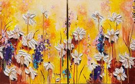 Peinture D'art  2 Set Tableaux Original on Canvas 