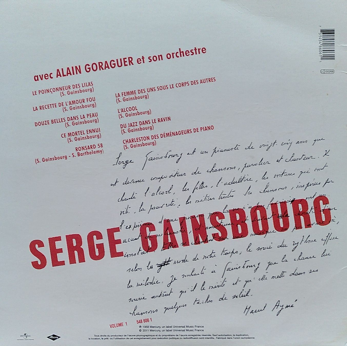 Dischi in vinile: Serge Gainsbourg – Usato da Lausanne venduto da Soulbrother 1