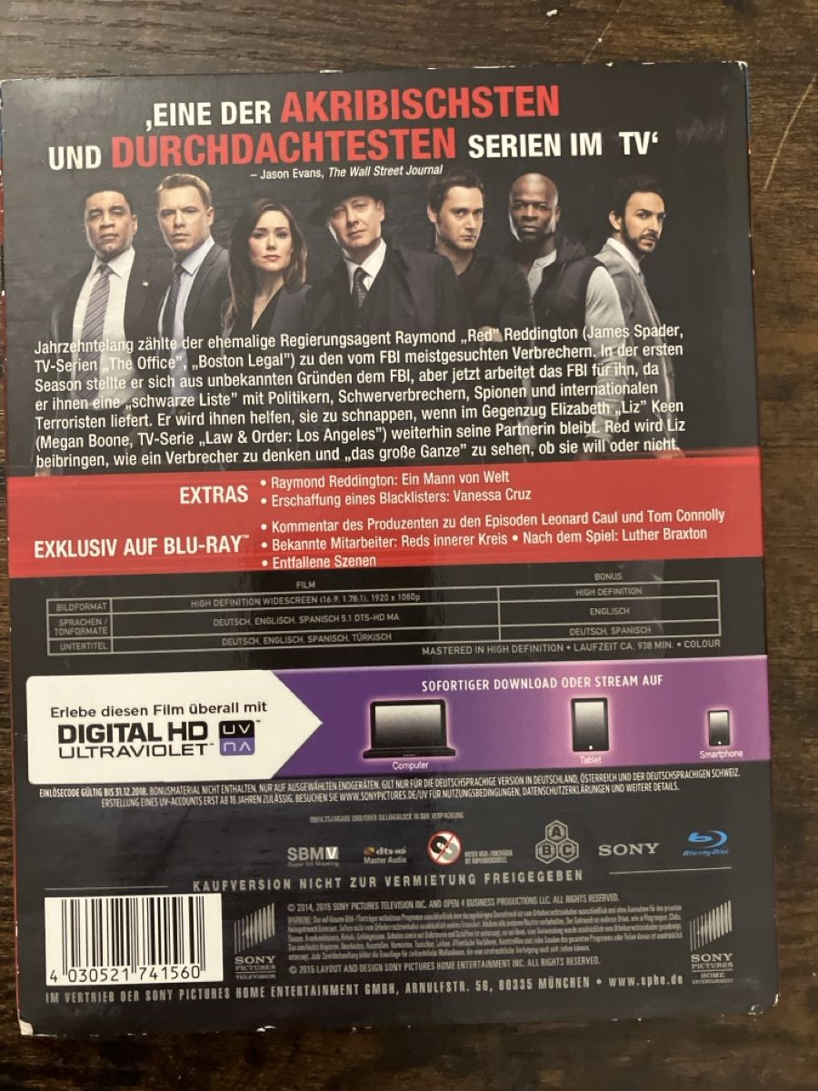 Tutti i DVDs: Blacklist Staffel zwei DVD – Usato da Glarus venduto da Jhuber78 1