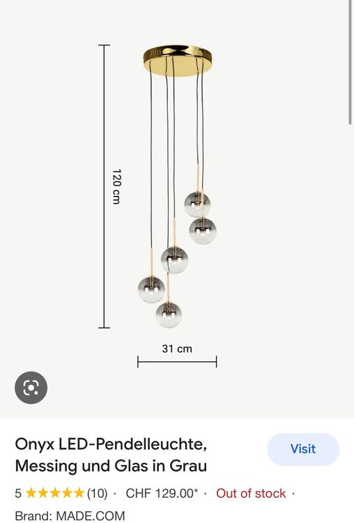 Onyx LED-Pendelleuchte (Gebraucht) in Meilen für CHF 49 – mit Lieferung ...