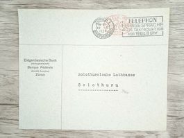 TR82 Enveloppe + Timbre Suisse 1934