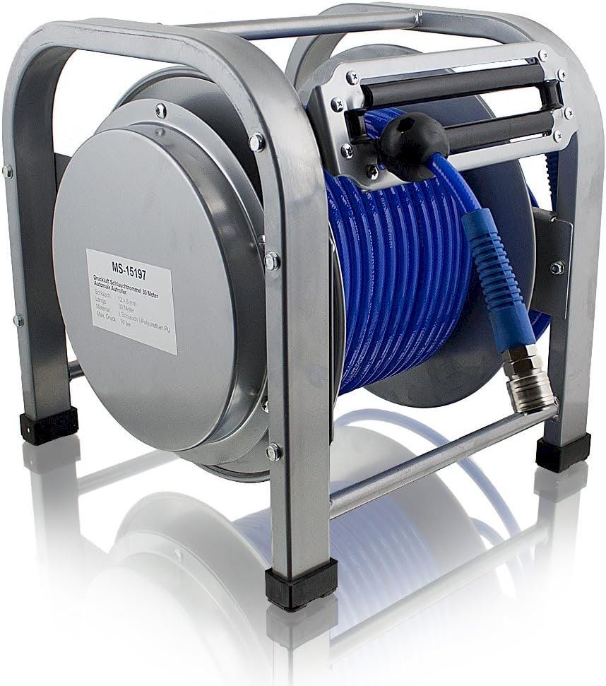 Apparecchi ad aria compressa: BITUXX 30m Druckluft Schlauchtrommel – Nuovo e nell'imballaggio originale da Bottighofen venduto da zaap 4