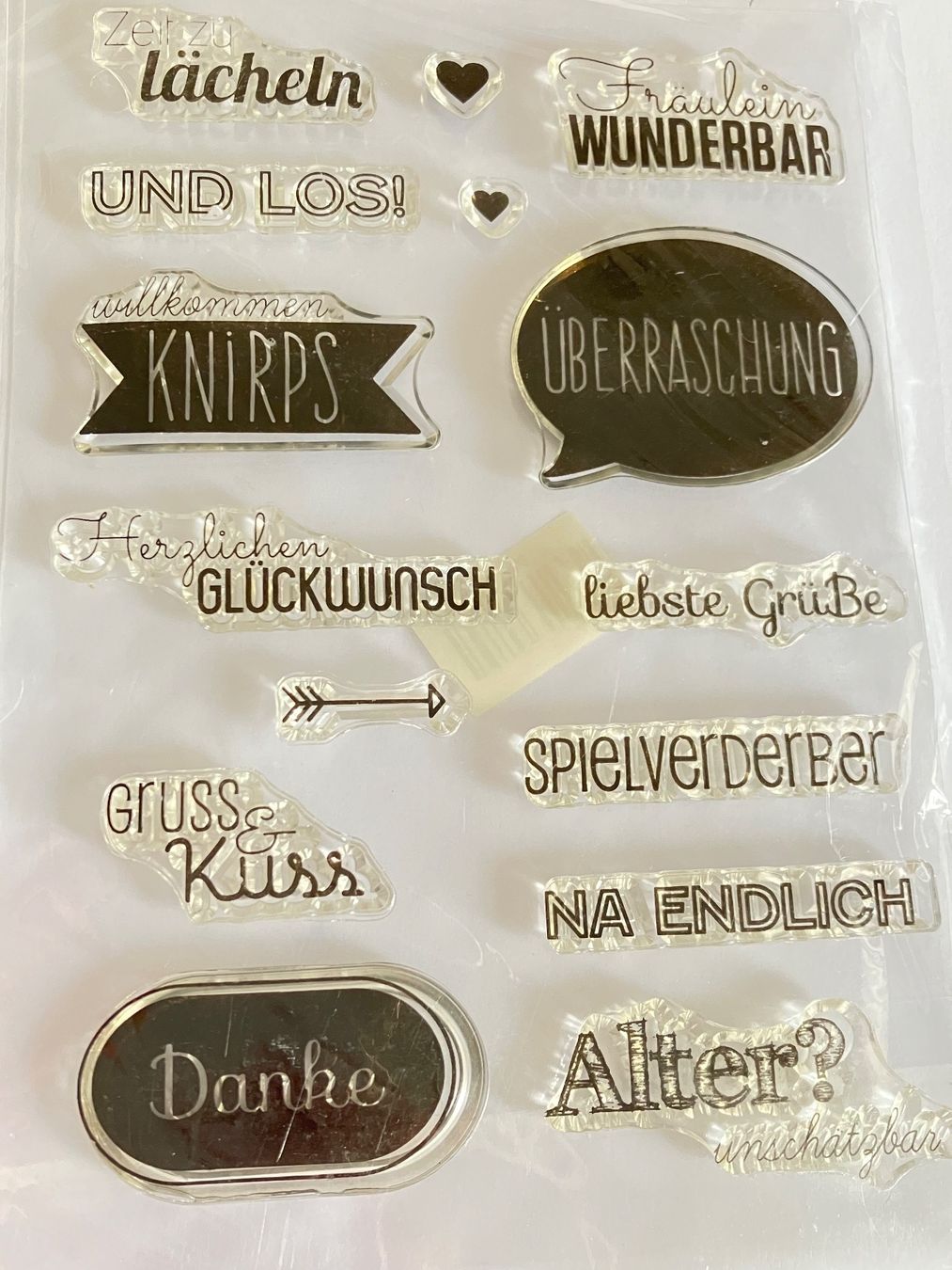 Timbri: Neues Set  Motivstempel  Worte 11x16 cm – Nuovo e nell'imballaggio originale da Effretikon venduto da wenuss 1