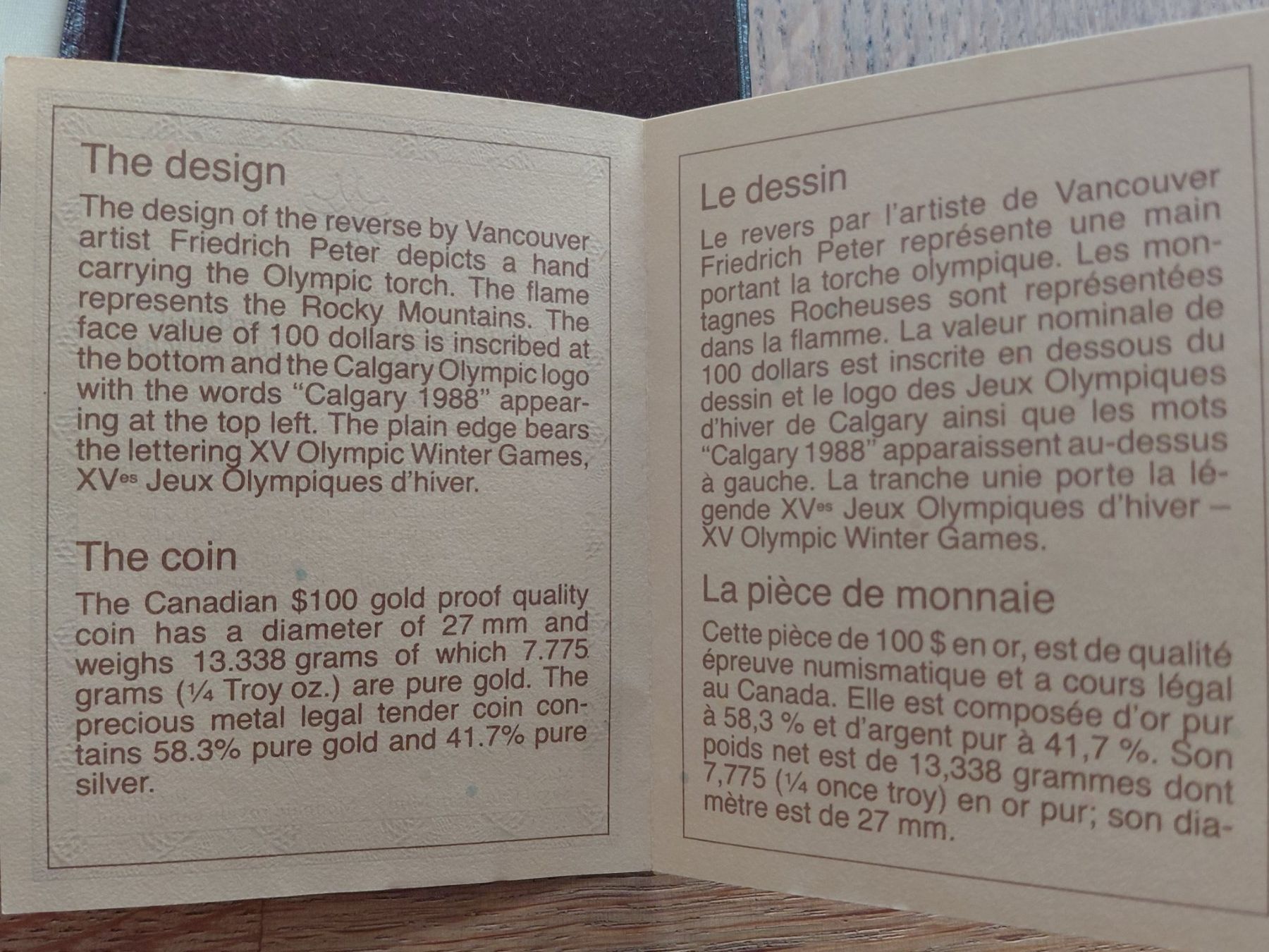 Tutti le monete: 100 DOLLAR GOLD KANADA1987 – Nuovo e nell'imballaggio originale da Bern venduto da wau68 3