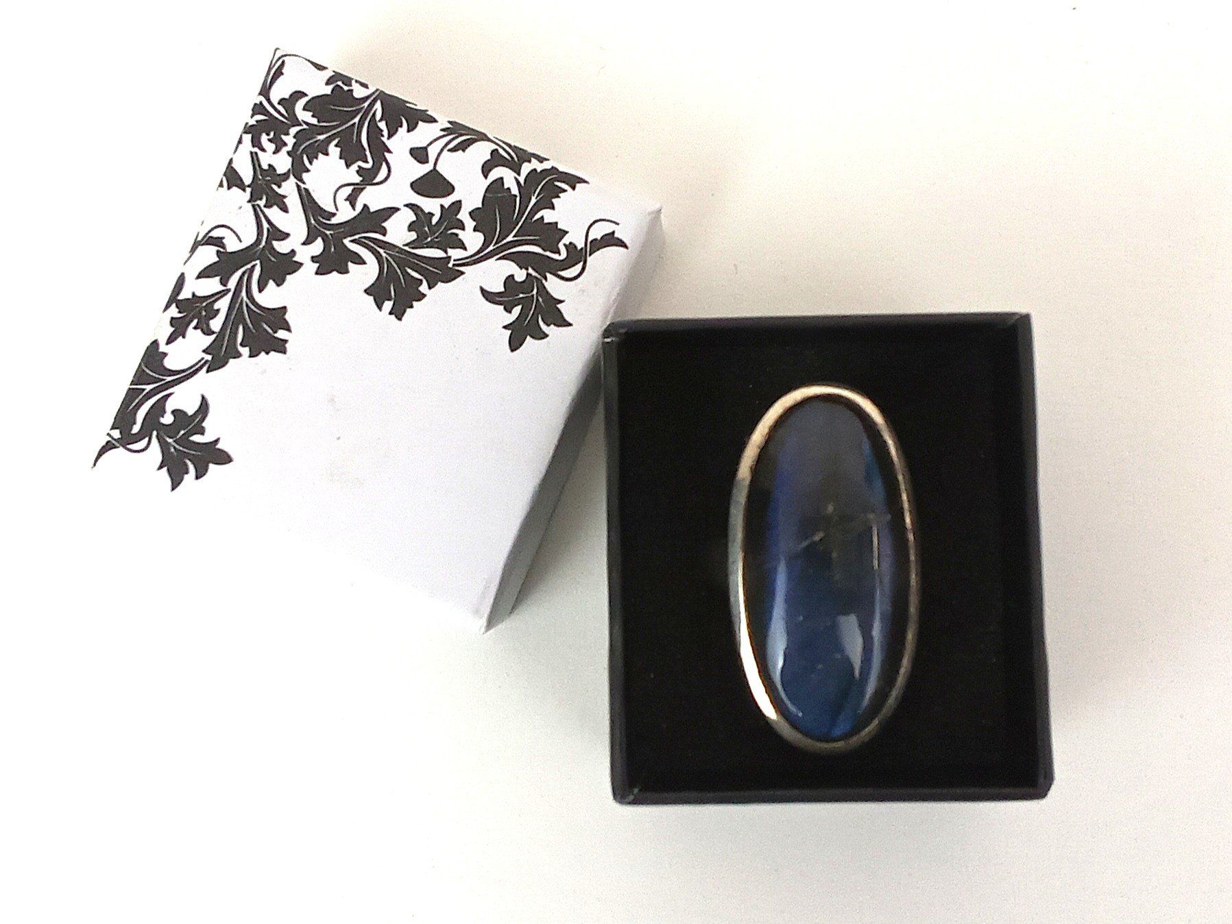 Anelli: Silberner Ring mit grossem blauen Stein – Usato da Pratteln venduto da Restwert_Pratteln 3