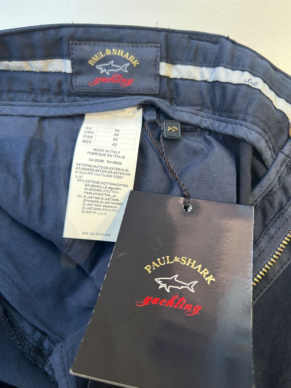 Paul & Shark Pantaloni: Paul & Shark Hose softtouch navy, Gr. 56, neu – Nuovo e nell'imballaggio originale da Glattpark(Opfikon) venduto da Cmberger 4