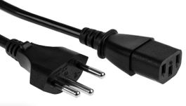 Stromkabel 3-Pol Std Apparate Stecker T12-C13, schwarz,10Stk