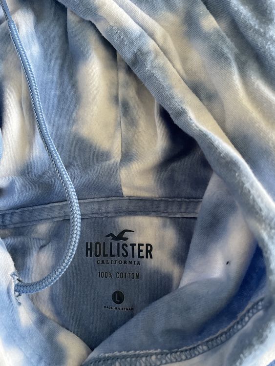 Hollister Hoodie L Batik blau/weiss Top Zustand (Gebraucht