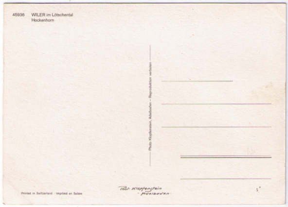 Cartoline postali: Wiler i.L. mit Hockenhorn – Usato da Binningen venduto da Mountainrider 1