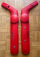 Seitenschützer in rot mit Schrauben und Emblem Piaggio Ciao