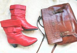 STIEFEL STIEFELETTEN VINTAGE LEDER 38 SCHUHE BOOTS TOP