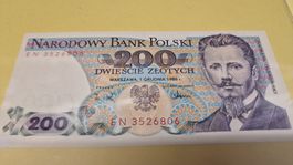 200 Zloty Polen 1988, Sammler Banknote, Top Zustand!
