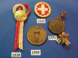 Abzeichen 1. August 1938+1939+1940+1941