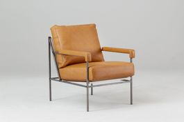 Loungesessel Seventy Five | Leder Brandy braun | Rohstahl