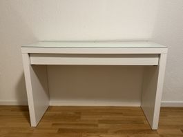 Schminktisch weiss mit Glasplatte