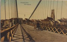 FRIBOURG - Pont suspendu - 1908
