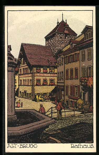 Cartes postales: AK Alt-Brugg, Rathaus – D'occasion à Berlin par bartko-reher
