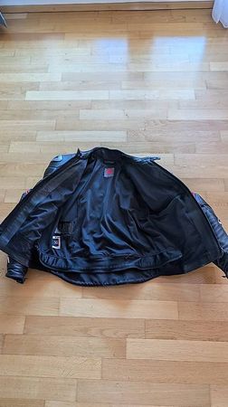 Dainese Leder-Motorradjacke Schwarz/Rot  Grösse 50