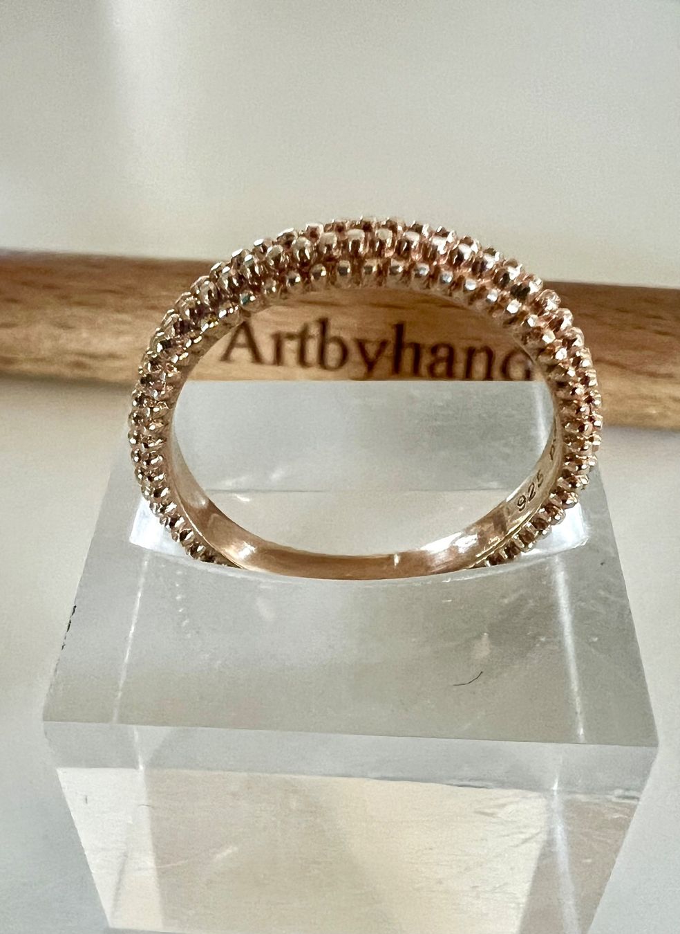 Anelli: SILBER RING 925+MP rosévergoldet IN EDLEM BUBBLE DESIGN – Usato da Ruswil venduto da artbyhand 6