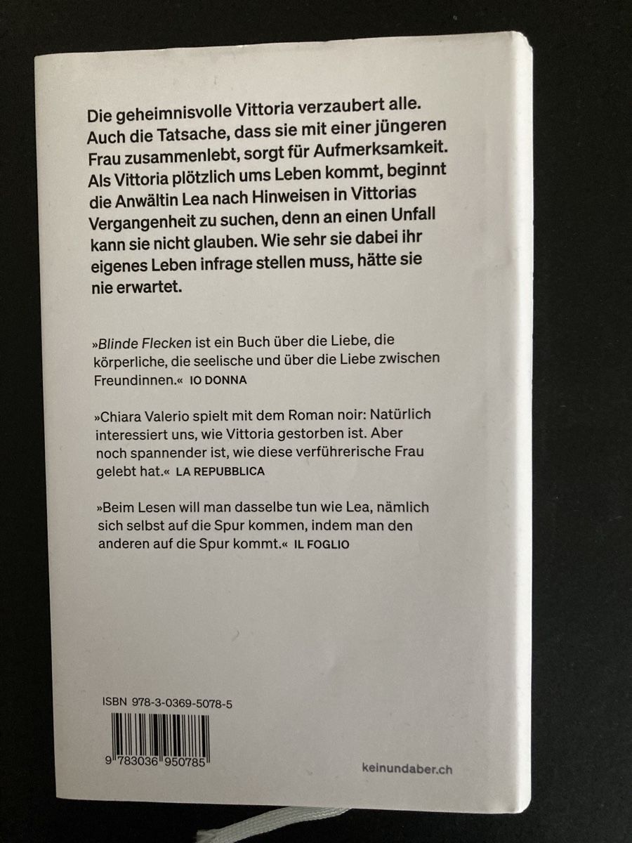 Libri: Chiara Valerio - Blinde Flecken, Roman – Usato da St. Gallen venduto da trishold 1