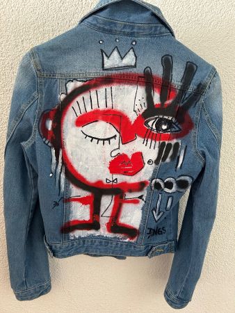 Jeansjacke von Künstler bemalt / UNIKAT