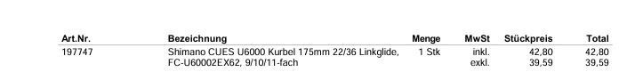Shimano Pezzi di ricambio: FC-U6000 - Shimano Cues Kurbel - 36x22 – Nuovo (secondo la descrizione) da Zürich venduto da Fels71 6