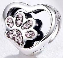 🐾💖 Herz-Katzenpfote Charm Anhänger - 925 Silber 🐾💫