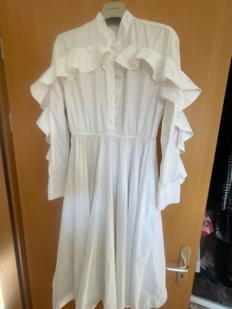 Valentino Kleid, Gr. 38, weiss, mit Rüschen – Sommerhit!