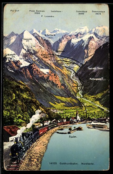 Cartes postales: AK Flüelen, Gotthardbahn, Nordseite – D'occasion à Berlin par bartko-reher