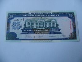 Banknote Haiti 25 Gourdes Jahrgang 2015, Unc Zustand