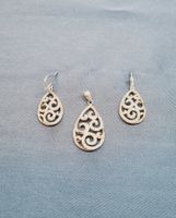 2er Schmuckset (Ohrhänger & Anhänger), Silber
