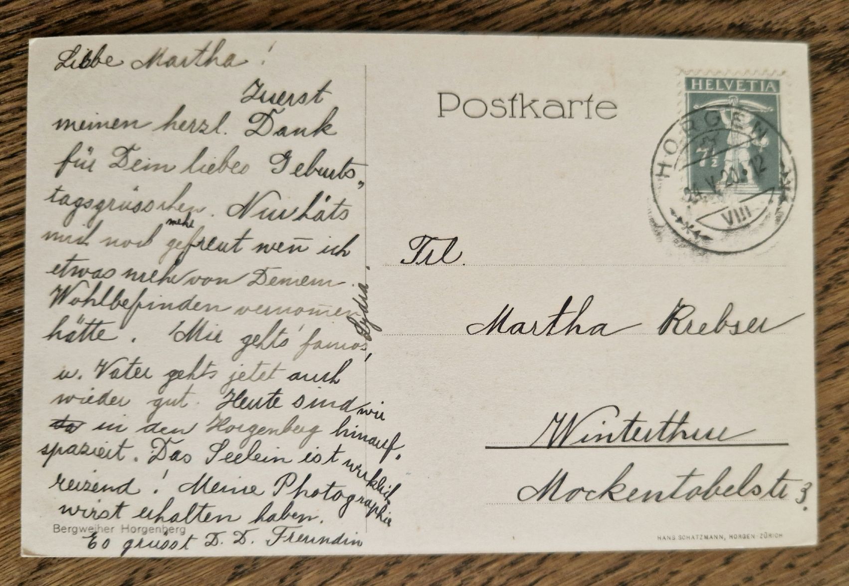 Cartes postales: Bergweiher Horgenberg 1920 – D'occasion à Ebikon par Donar50 1
