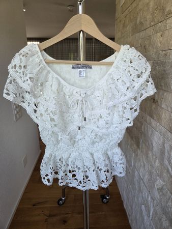 Sommerliche Spitzenbluse / Tunika von Ashley Brooke – Gr. 38
