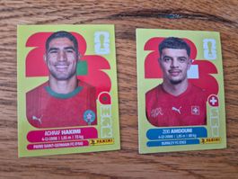 Panini Sticker 2026 Achraf Hakimi und Zeki Amdouni