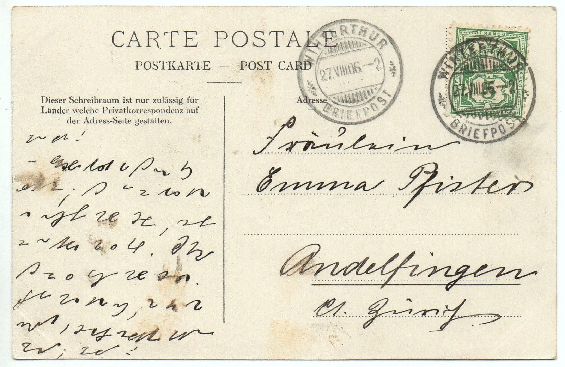 Cartes postales: WINTERTHUR Kasernenstrasse – D'occasion à Jona par philajona 1