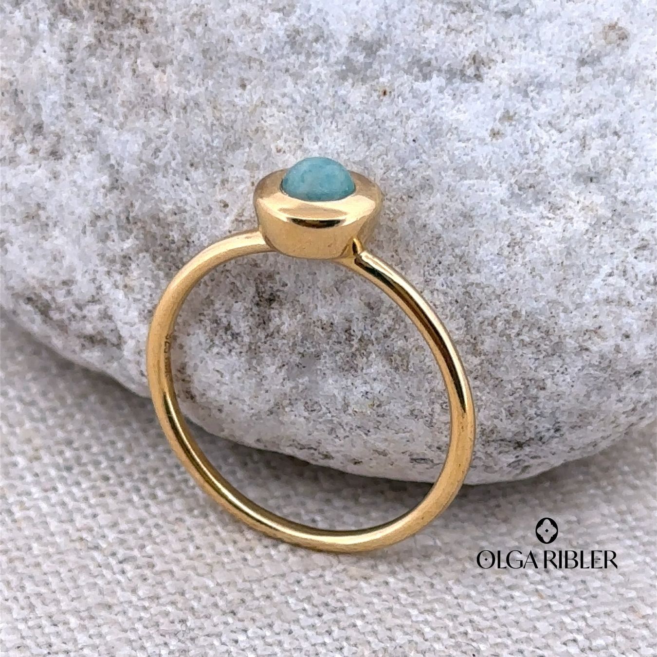Olga Ribler Anelli: Feiner Silber Ring 925 mit Amazonite Grösse 57 – Nuovo (secondo la descrizione) da Luzern venduto da Schmuckoutlet