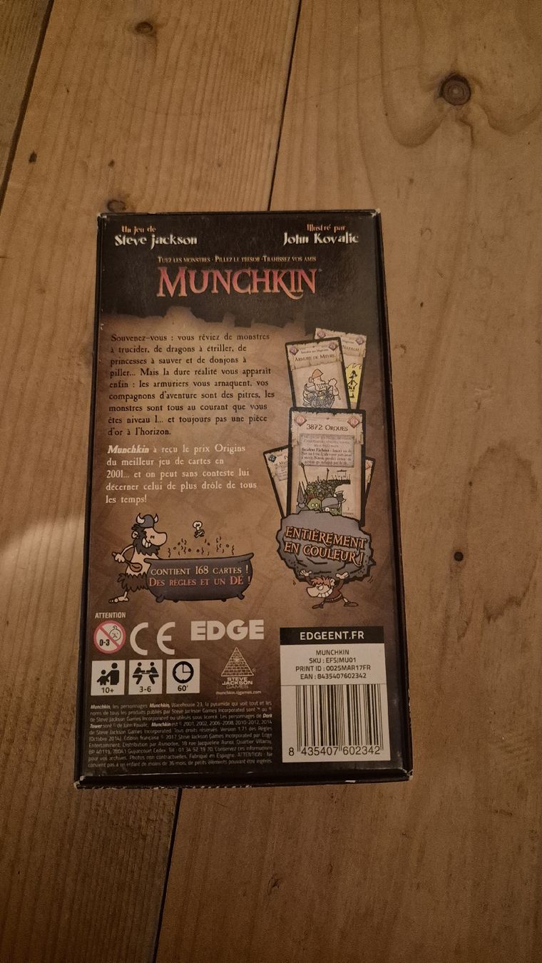 Giochi: Jeu de cartes Munchkin Edge neuf – Usato da Mühleberg venduto da jix_fy98 1